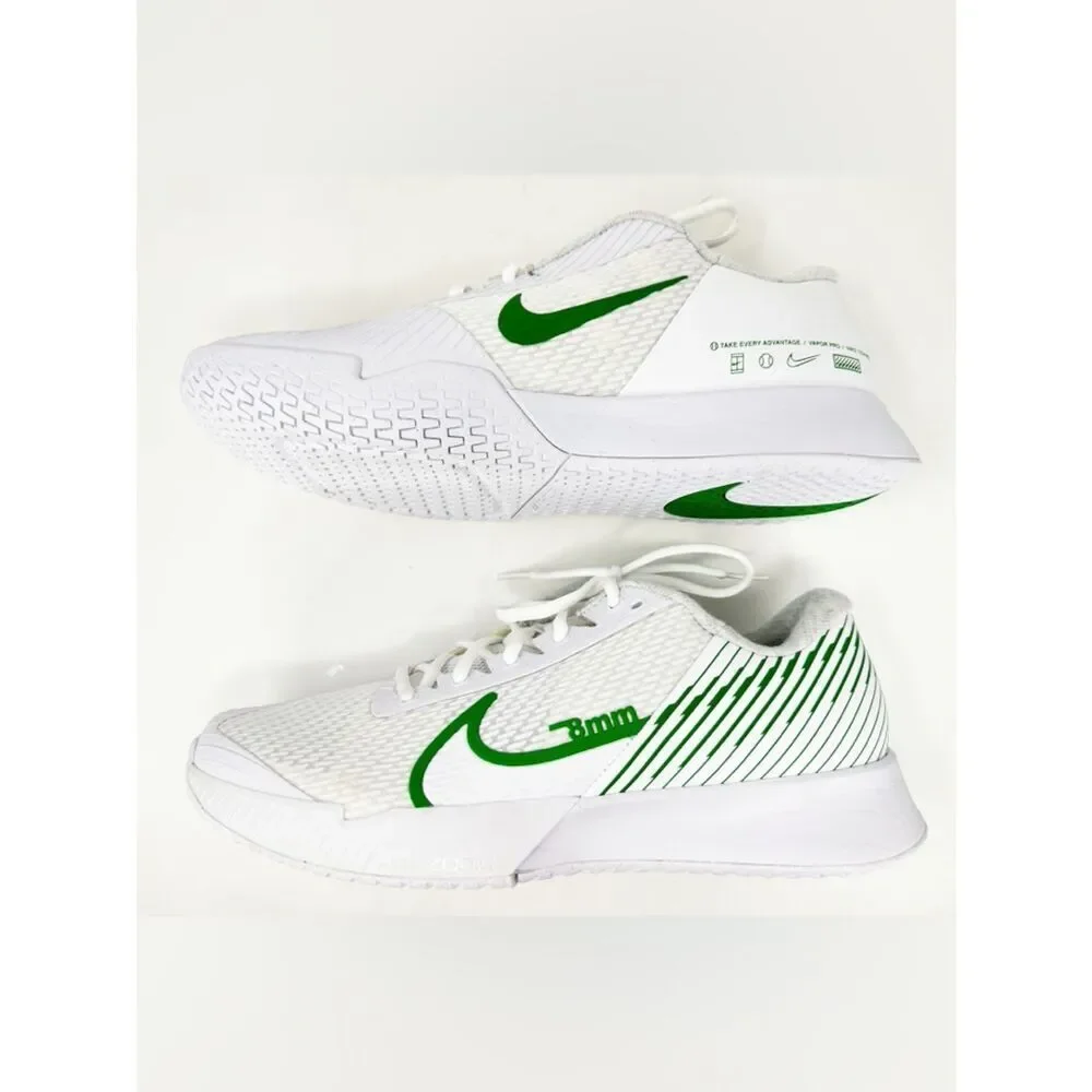 NikeCourt Air Zoom Vapor Pro 2 HC White Kelly Green Size 11.5 DR6191-102